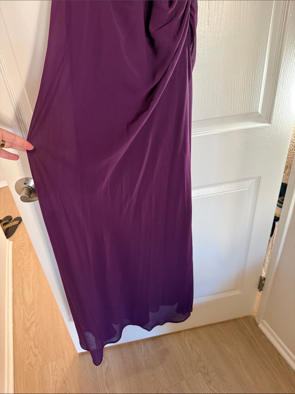 Meshki Arra Chiffon And Lace Halter Maxi Dress - Plum - Picture 13 of 13